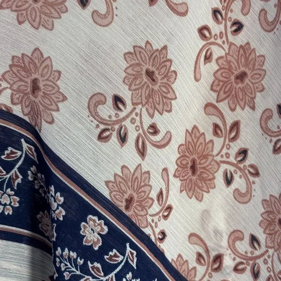 Bohemian Floral Print Womens Poncho Top With V-Neck & Asymmetrical Hemline Light - Picture 4 of 8